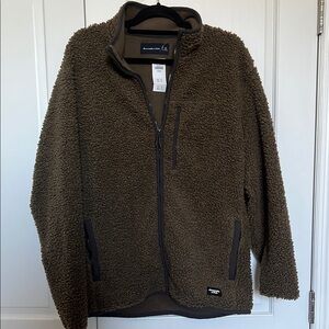 Men's Brown Zip Jacket by Abercrombie & Fitch